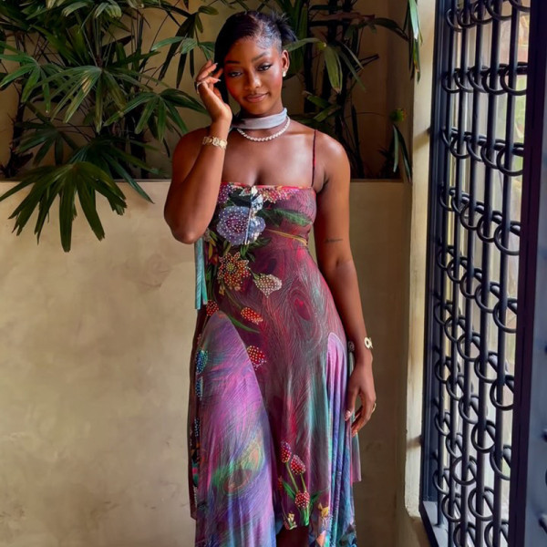 Print Spaghetti Straps Maxi Dress GJYO-JD305119