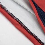 Casual Stripe Color Block Two Piece Shorts Set GSZM-C26ST081