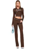 Long Sleevel Print Hooded Flare Pants 2 Piece Set GXZY-Xy2507