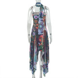 Print Spaghetti Straps Maxi Dress GJYO-JD305119