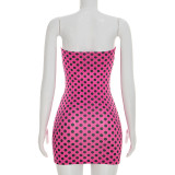 Polka Dots Print Tube Top Mini Dress GSZM-D26DS072