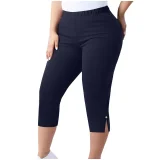 Plus Size Solid Color Split Seventh Pants GYZY-66811