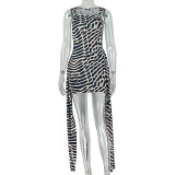 Sexy Print Tie Up Sling Mini Dress GJYO-JD305082