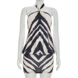 Zebra Print Off Shoulder Mini Dress GSZM-J26DS100