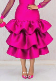 Plus Size Ruffles Solid Color Cake Skirts GKEN-ASK051046