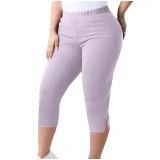 Plus Size Solid Color Split Seventh Pants GYZY-66811