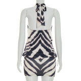 Zebra Print Off Shoulder Mini Dress GSZM-J26DS100