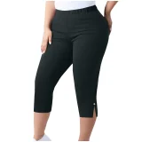 Plus Size Solid Color Split Seventh Pants GYZY-66811