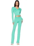 Long Sleevel Print Hooded Flare Pants 2 Piece Set GXZY-Xy2507