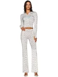 Long Sleevel Print Hooded Flare Pants 2 Piece Set GXZY-Xy2507