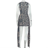 Sexy Print Tie Up Sling Mini Dress GJYO-JD305082
