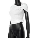 Solid Color Irregular T Shirts GSZM-C25TP021
