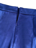 Plus Size Bow-Tie Satin Blazer And Fishtail Skirt Suit GKEN-ATP060348