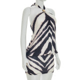 Zebra Print Off Shoulder Mini Dress GSZM-J26DS100
