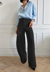 Solid Color Irregular Straight Pants QODY-6076
