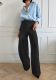 Solid Color Irregular Straight Pants QODY-6076