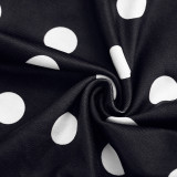 Polka Dots Print Backless Seventh Jumpsuit GSZM-C26JP124