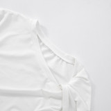 Solid Color Irregular T Shirts GSZM-C25TP021