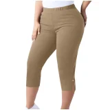 Plus Size Solid Color Split Seventh Pants GYZY-66811