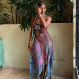 Print Spaghetti Straps Maxi Dress GJYO-JD305119
