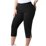 Plus Size Solid Color Split Seventh Pants GYZY-66811