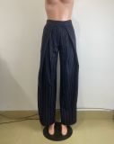 Solid Color High Waist Wide Leg Pants QODY-6074