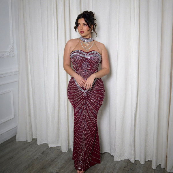 Hot Drill Sleeveless Backless Maxi Dress CYA-902254