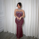 Hot Drill Sleeveless Backless Maxi Dress CYA-902254