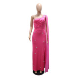 Sexy Sleeveless Single Shoulder Maxi Dress CYA-902277