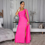 Sexy Sleeveless Single Shoulder Maxi Dress CYA-902277