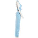 U Neck Backless Irregular Maxi Dress GYME-K6S02856A