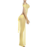 Sexy See Through Mesh Backless Maxi Dress GYME-K6D01333A