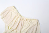 Solid Color V Neck Vest Two Piece Skirts Set GYME-K6S03498A