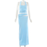 U Neck Backless Irregular Maxi Dress GYME-K6S02856A