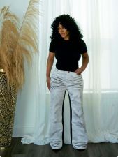 Plus Size Washed Patchwork Straight Jeans GYLN-0365