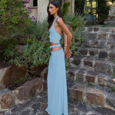 U Neck Backless Irregular Maxi Dress GYME-K6S02856A