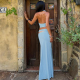 U Neck Backless Irregular Maxi Dress GYME-K6S02856A