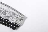 Lace-trimmed Tank Top And Polka-dot Skirt Set GYME-K6S02772A