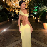 Sexy See Through Mesh Backless Maxi Dress GYME-K6D01333A