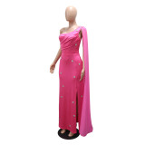 Sexy Sleeveless Single Shoulder Maxi Dress CYA-902277