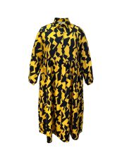 Plus Size Print Long Sleeve Maxi Dress GAWE-6552