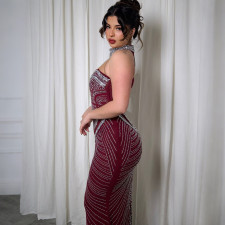 Hot Drill Sleeveless Backless Maxi Dress CYA-902254