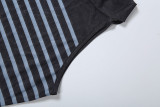 See Through Stripe Sleeveless Mini Dress GYME-K6D02217A