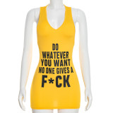 Letter Print Sleeveless Vest Dress GDSF-D26DS002