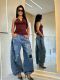 Plus Size Holes Loose Wide Leg Jeans GYLN-4947