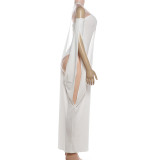 Sexy Irregular Solid Bodysuit+Dress 2 Piece Set GYME-K6S03217A