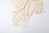 Solid Color V Neck Vest Two Piece Skirts Set GYME-K6S03498A