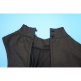Solid Color Irregular Long Sleeve Bodysuit Long Skirt Suit YF-10802