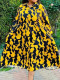 Plus Size Print Long Sleeve Maxi Dress GAWE-6552