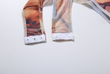 Print Sleeveless Bodysuit Fifth Pants 2 Piece Set GZJQ-K6S03201A